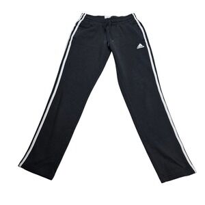 Adidas Track Pants Women Small Black Good 3-Stripe Fleece Joggers Sweatpants